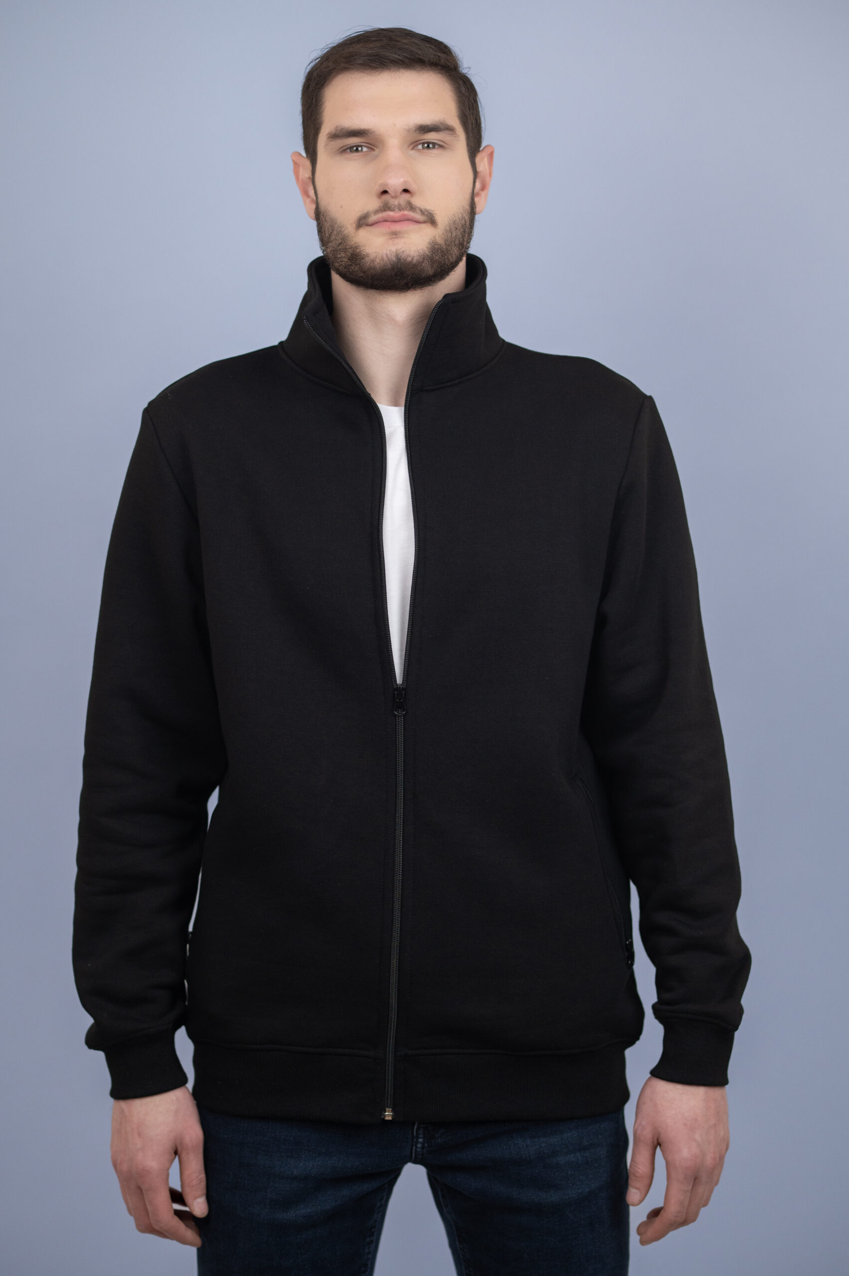 Muška dukserica sa rajfešlusom - visoka kragna